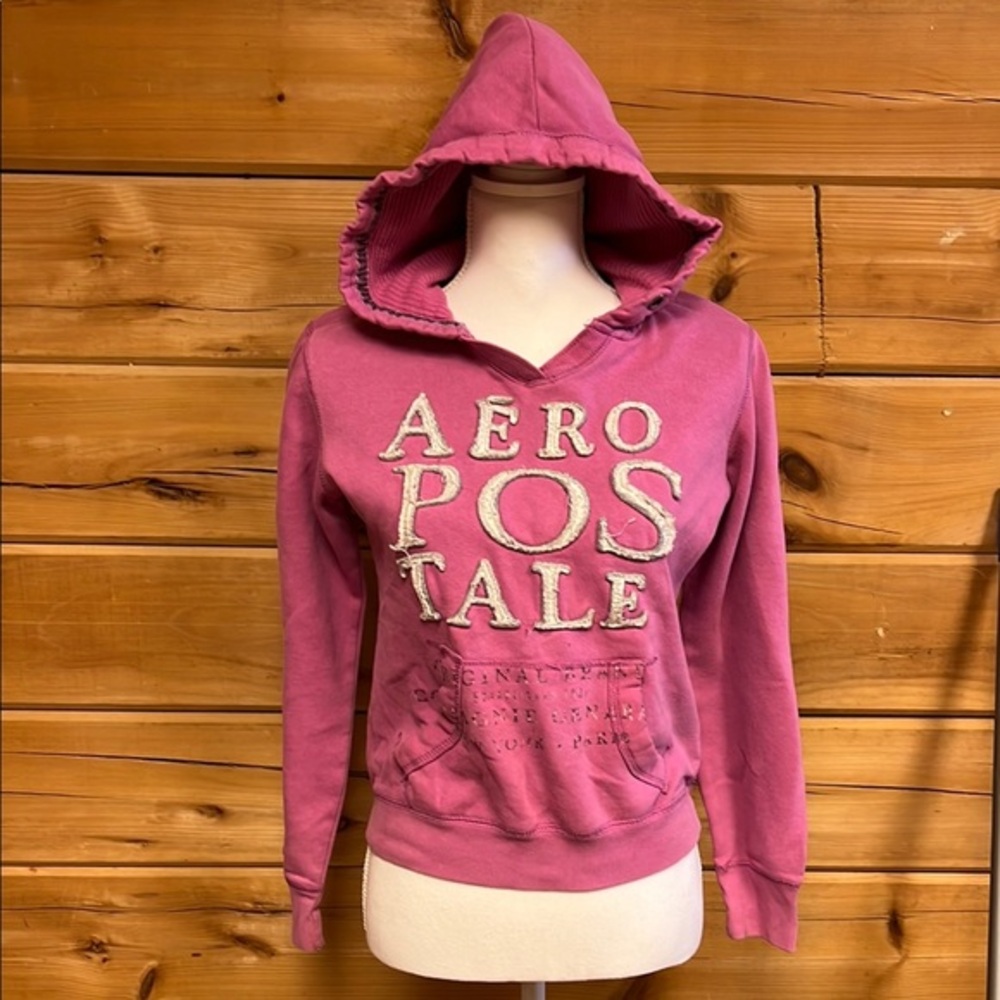 Distressed Aeropostale Pink Hoodie